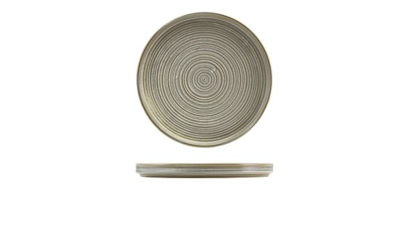 Terra Porcelain Matt Grey Low Presentation Plate 25cm