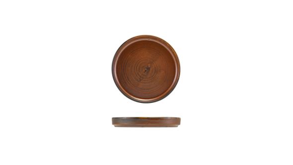 Terra Porcelain Rustic Copper Low Presentation Plate 14cm
