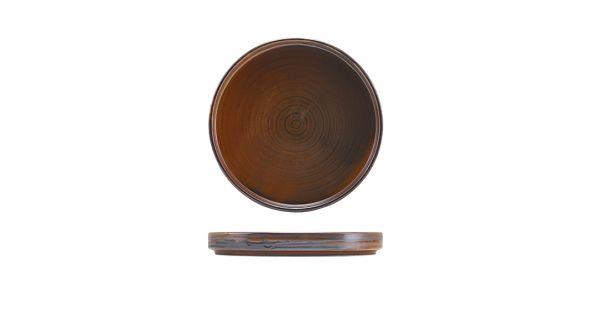 Terra Porcelain Rustic Copper Low Presentation Plate 18cm
