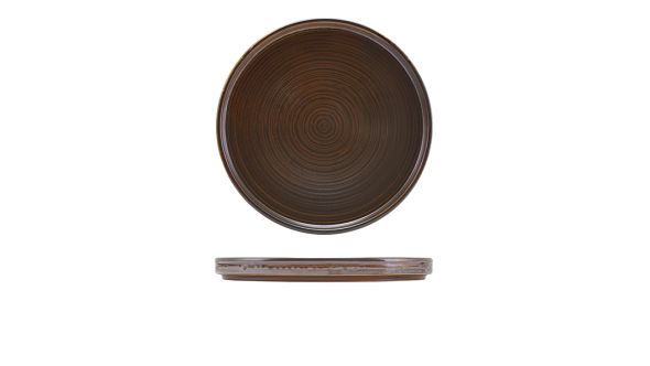 Terra Porcelain Rustic Copper Low Presentation Plate 25cm