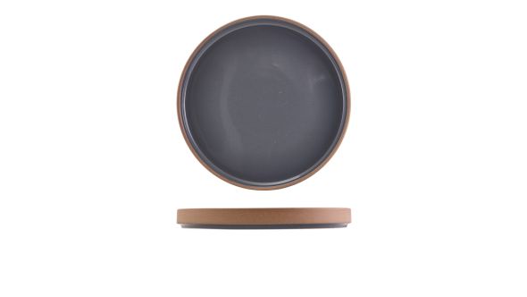 GenWare Kava Dark Grey Stoneware Raw Wall Presentation Plate 25cm