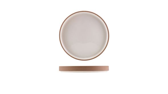 GenWare Kava White Stoneware Raw Wall Presentation Plate 20cm