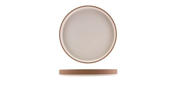 GenWare Kava White Stoneware Raw Wall Presentation Plate 25cm