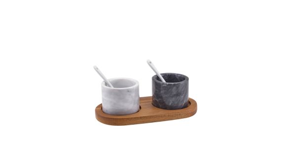 Marble Salt & Pepper Pot Set