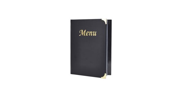 A4 Menu Holder Black 8 Pages