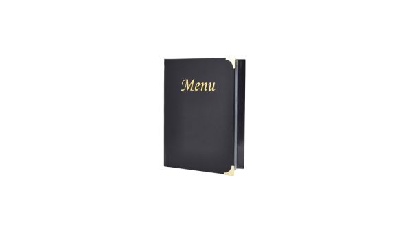 A5 Menu Holder Black 8 Pages