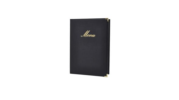 Classic A4 Menu Holder Black 4 Pages