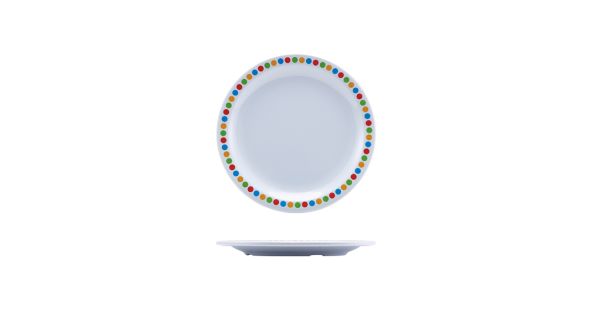 GenWare Melamine Coloured Circles Plate 16cm/ 6.25"