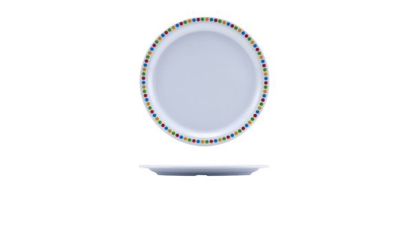 GenWare Melamine Coloured Circles Plate 22.5cm/ 9"