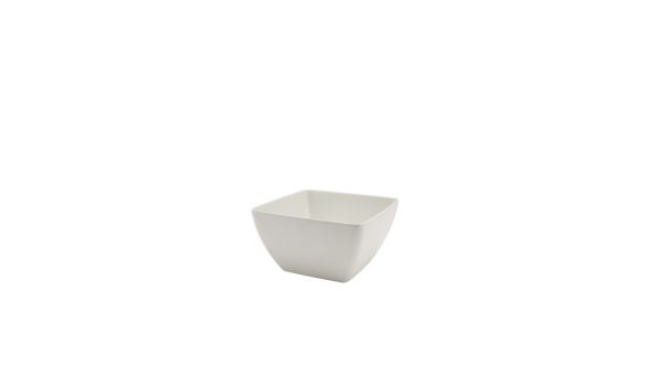 GenWare Melamine White Curved Square Bowl 19cm