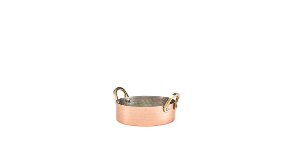 Mini Hammered Copper Plated Casserole Dish 12 x 3.5cm