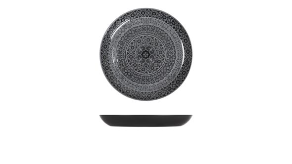 Black Marrakesh Melamine Bowl 38 x 4.5cm