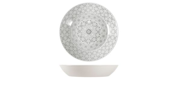 White Marrakesh Melamine Bowl 42.5 x 8cm