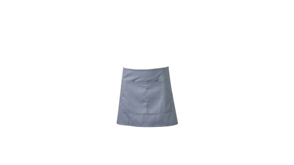 Grey Short Apron W/ Split Pocket 70 x 37cm