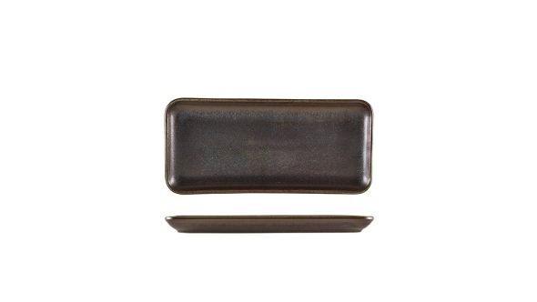 Terra Porcelain Black Narrow Rectangular Platter 27 x 12.5cm