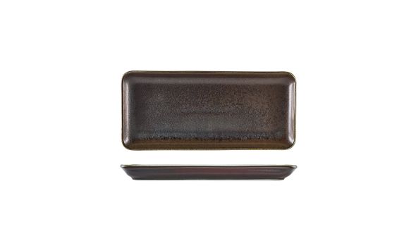 Terra Porcelain Black Narrow Rectangular Platter 31 x 14cm