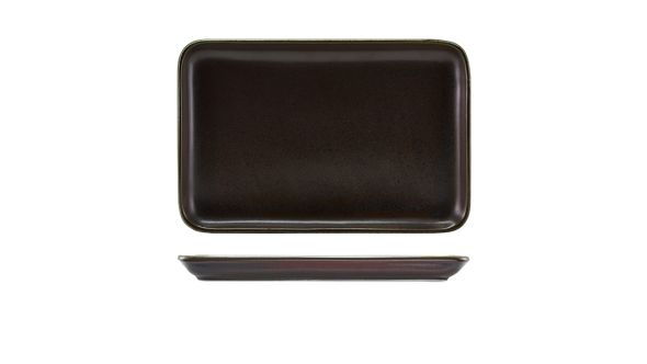 Terra Porcelain Black Rectangular Platter 30 x 20cm