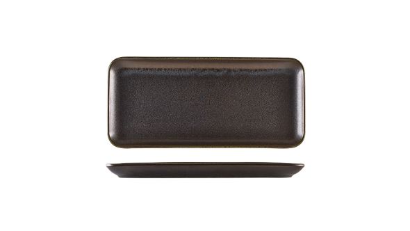 Terra Porcelain Black Narrow Rectangular Platter 36 x 16.5cm