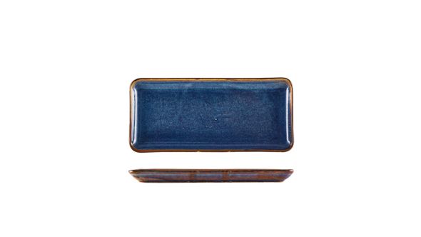 Terra Porcelain Aqua Blue Narrow Rectangular Platter 27 x 12.5cm