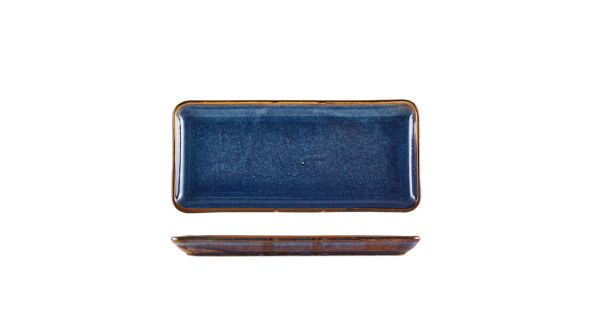 Terra Porcelain Aqua Blue Narrow Rectangular Platter 31 x 14cm