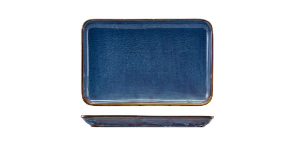 Terra Porcelain Aqua Blue Rectangular Platter 30 x 20cm