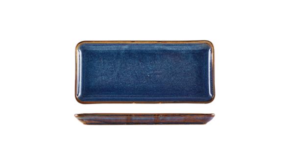 Terra Porcelain Aqua Blue Narrow Rectangular Platter 36 x 16.5cm