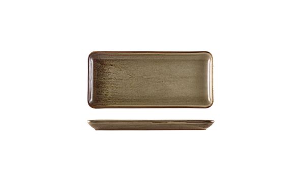 Terra Porcelain Grey Narrow Rectangular Platter 31 x 14cm