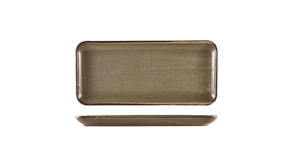 Terra Porcelain Grey Narrow Rectangular Platter 36 x 16.5cm