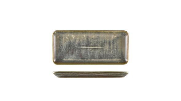 Terra Porcelain Matt Grey Narrow Rectangular Platter 31 x 14cm