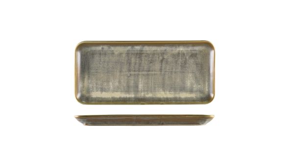Terra Porcelain Matt Grey Narrow Rectangular Platter 36 x 16.5cm