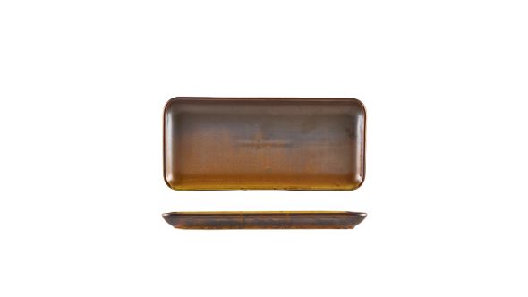 Terra Porcelain Rustic Copper Narrow Rectangular Platter 27 x 12.5cm