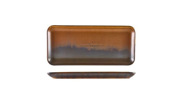 Terra Porcelain Rustic Copper Narrow Rectangular Platter 36 x 16.5cm