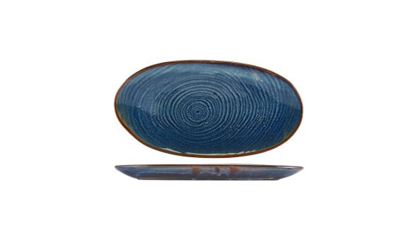 Terra Porcelain Aqua Blue Organic Platter 31cm