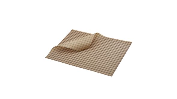 GenWare Greaseproof Paper Brown Gingham Print 25 x 20cm