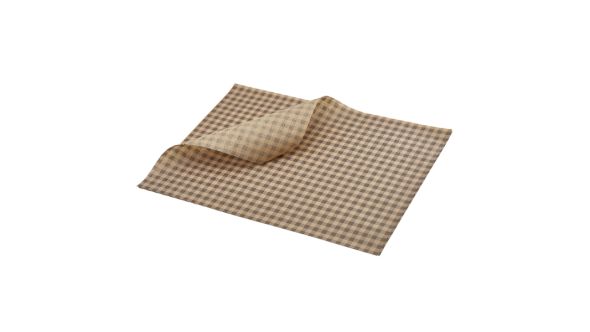 Greaseproof Paper Brown Gingham Print 35 x 25cm