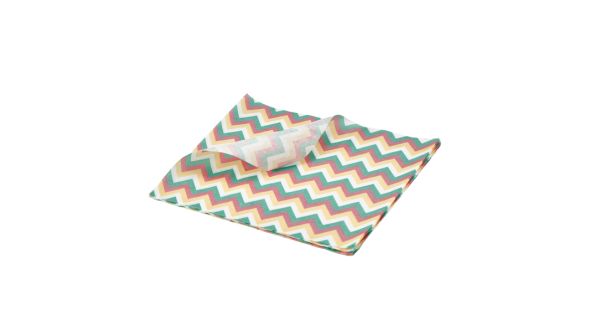 Greaseproof Paper Multicoloured Chevron Print 25 x 20cm