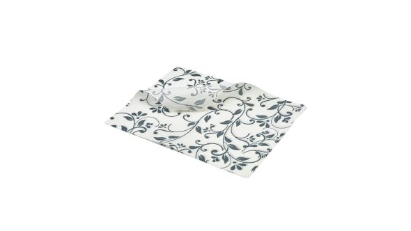 Greaseproof Paper Grey Floral Print 25 x 20cm