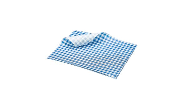 Greaseproof Paper Blue Gingham Print 25 x 20cm