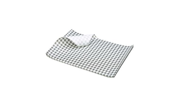 Greaseproof Paper Black Gingham Print 25 x 20cm