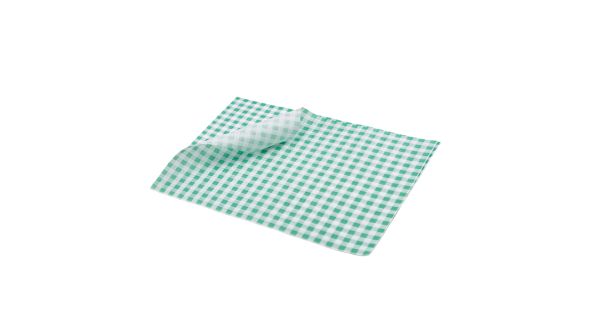 Greaseproof Paper Green Gingham Print 25 x 20cm