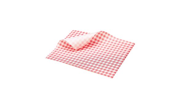 Greaseproof Paper Red Gingham Print 25 x 20cm