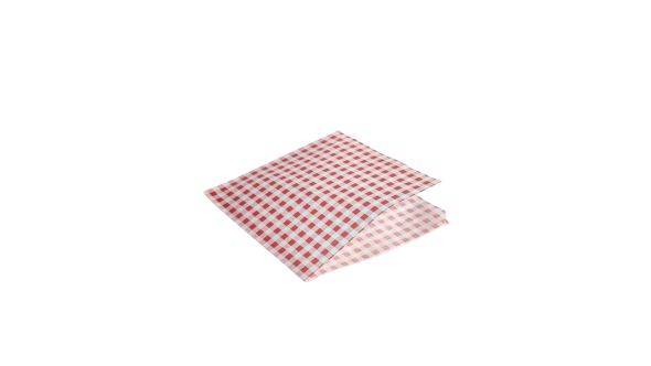 Greaseproof Paper Bags Red Gingham Print 17.5 x 17.5cm