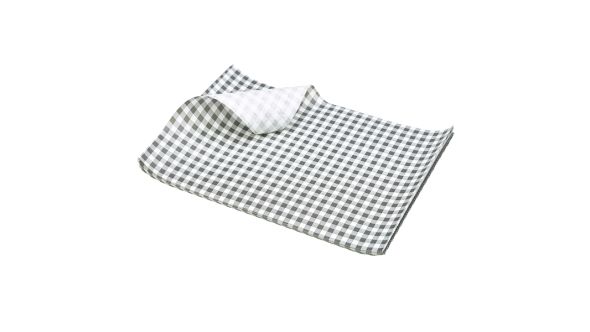 Greaseproof Paper Black Gingham Print 35 x 25cm