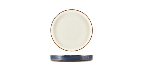 Terra Porcelain Aqua Blue Two Tone Presentation Plate 18cm