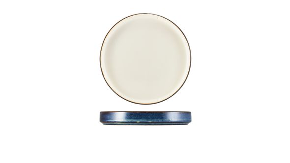 Terra Porcelain Aqua Blue Two Tone Presentation Plate 21cm