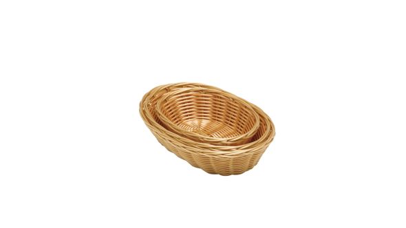 Oval  Polywicker Basket 10"X6.5"X2.5"