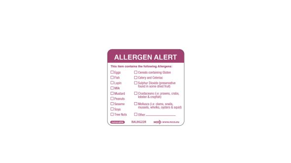 50X50mm Removable Allergen Label (500)