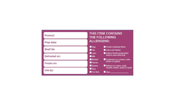 50x100mm Removable Product/ Allergen Label (500)