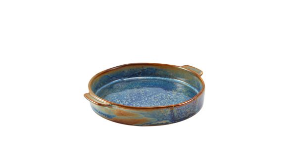 Terra Porcelain Aqua Blue Round Eared Dish 20.3cm