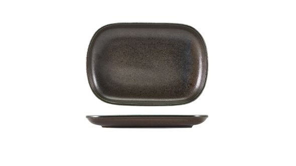 Terra Porcelain Black Rectangular Plate 24 x 16.5cm
